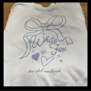 (2 Items) White Fox Boutique Light Blue Crewneck Sweatshirt & Short Set